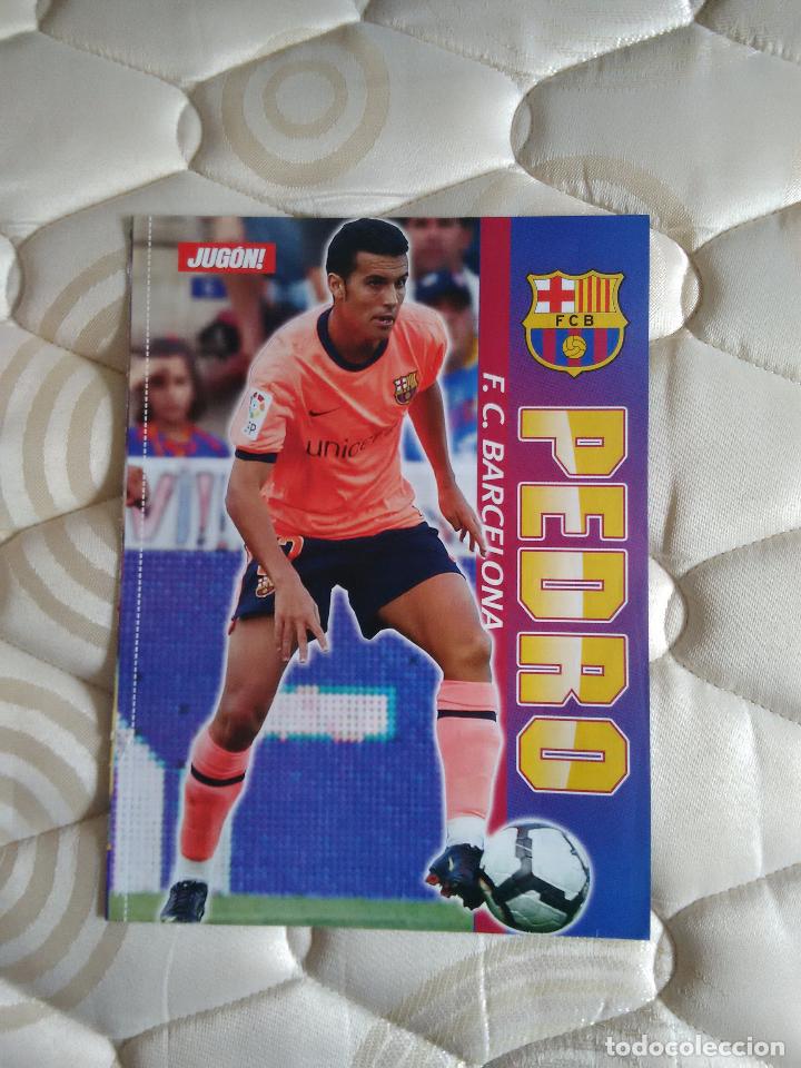 Sammelleidenschaft Sport: DOBLE P&Oacute;STER 1 P&Aacute;GINA JUG&Oacute;N. POR UN LADO PEDRO (F.C.BARCELONA - BAR&Ccedil;A) Y POR EL OTRO MUN&Uacute;A (M&Aacute;LAGA)