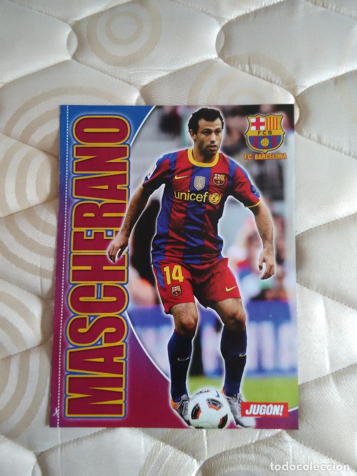 Sammelleidenschaft Sport: DOBLE P&Oacute;STER 1 P&Aacute;GINA REVISTA JUG&Oacute;N. MASCHERANO (F.C. BARCELONA, BAR&Ccedil;A) Y NACHO MONREAL (OSASUNA)