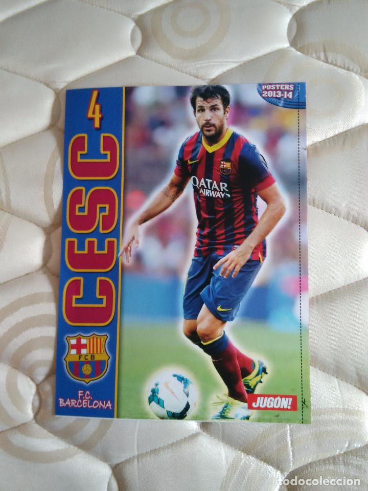 Collectionnisme sportif: DOBLE P&Oacute;STER 1 P&Aacute;G JUG&Oacute;N: CESC FABREGAS BARCELONA, BAR&Ccedil;A ALINEACI&Oacute;N 13-14 ATHLETIC BILBAO 2013-2014