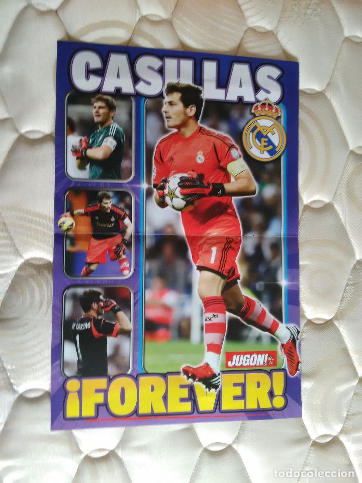 Collectionnisme sportif: DOBLE P&Oacute;STER 2 P&Aacute;G JUG&Oacute;N CASILLAS FOREVER, REAL MADRID Y LEO MESSI BALONES ORO F.C.BARCELONA, BAR&Ccedil;A