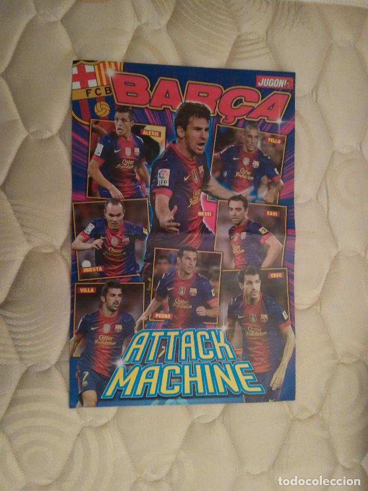 Coleccionismo deportivo: DOBLE P&Oacute;STER 2 P&Aacute;GINAS REVISTA JUG&Oacute;N. F.C.BARCELONA BAR&Ccedil;A ATTACK MACHINE, SERGIO RAMOS (REAL MADRID)