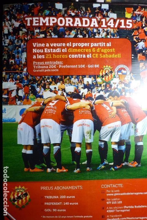 Collectionnisme sportif: CARTEL FUTBOL NASTIC TARRAGONA -SABADELL