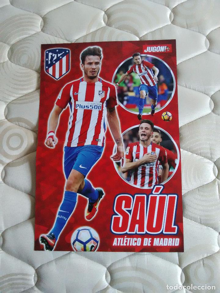 Coleccionismo deportivo: DOBLE P&Oacute;STER 2 P&Aacute;GINAS REVISTA JUG&Oacute;N: SA&Uacute;L (ATL&Eacute;TICO DE MADRID) Y TER STEGEN (BAR&Ccedil;A) & SERGIO GARC&Iacute;A