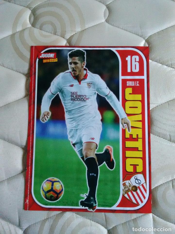 Coleccionismo deportivo: DOBLE P&Oacute;STER 1 P&Aacute;GINA JUG&Oacute;N: ALINEACI&Oacute;N GRANADA 2016-2017, LIGA 16-17 Y OTRO LADO JOVETIC (SEVILLA)
