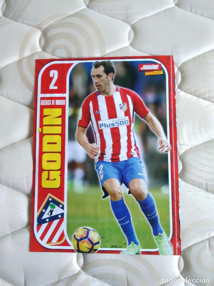 Coleccionismo deportivo: DOBLE P&Oacute;STER 1 P&Aacute;GINA JUG&Oacute;N: GOD&Iacute;N (ATL&Eacute;TICO DE MADRID) Y ALINEACI&Oacute;N CELTA 16-17, LIGA 2016-2017