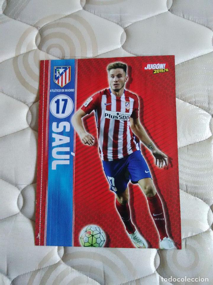 Coleccionismo deportivo: DOBLE P&Oacute;STER 1 P&Aacute;GINA JUG&Oacute;N. UN LADO SA&Uacute;L (ATL&Eacute;TICO DE MADRID) Y EL OTRO ALINEACI&Oacute;N ATHLETIC BILBAO