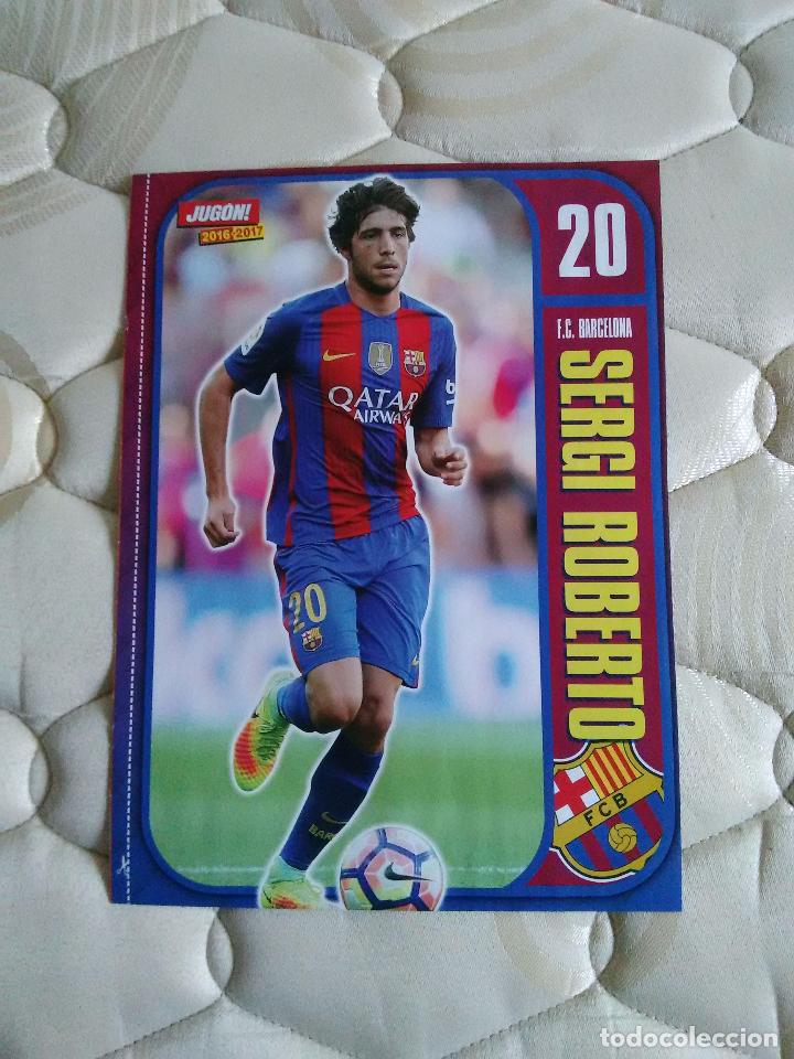 Coleccionismo deportivo: DOBLE P&Oacute;STER 1 P&Aacute;GINA JUG&Oacute;N. SERGI ROBERTO (F.C.BARCELONA, BAR&Ccedil;A), ALINEACI&Oacute;N DEPORTIVO CORU&Ntilde;A 16-17