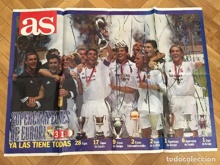Sammelleidenschaft Sport: RP POSTER CARTEL AS REAL MADRID CAMPEON SUPERCOPA DE EUROPA FEYERNOORD 2002 MONACO