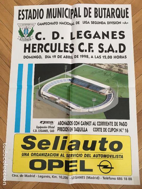 Coleccionismo deportivo: RP POSTER CARTEL LEGANES 2-1 HERCULES LIGA TEMPORADA 1997 1998