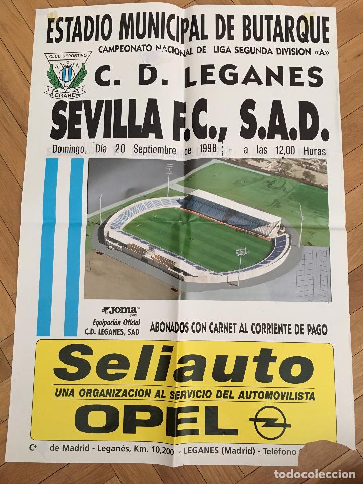 Coleccionismo deportivo: RP POSTER CARTEL LEGANES 0-1 SEVILLA LIGA TEMPORADA 1998 1999