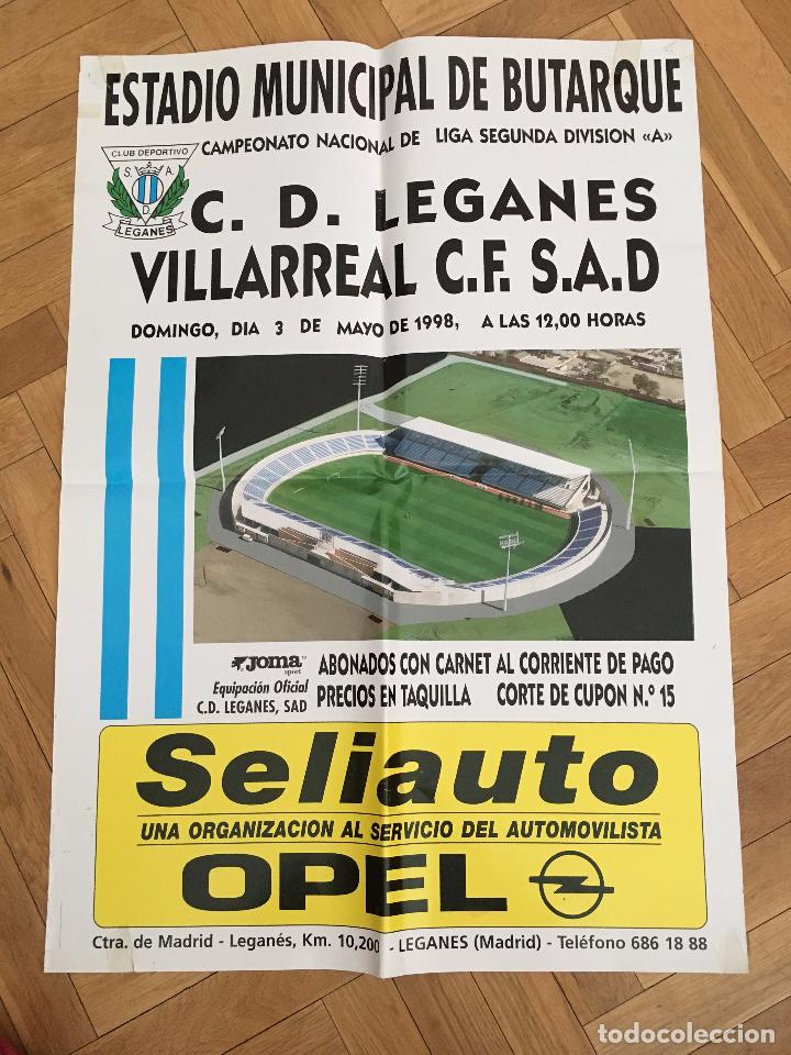 Coleccionismo deportivo: RP POSTER CARTEL LEGANES 0-2 VILLARREAL LIGA TEMPORADA 1997 1998 BUTARQUE