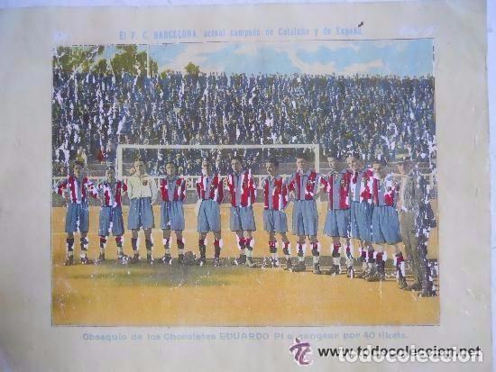 Collectionnisme sportif: Cartel poster a&ntilde;o 1922 futbol equipo BARCELONA
