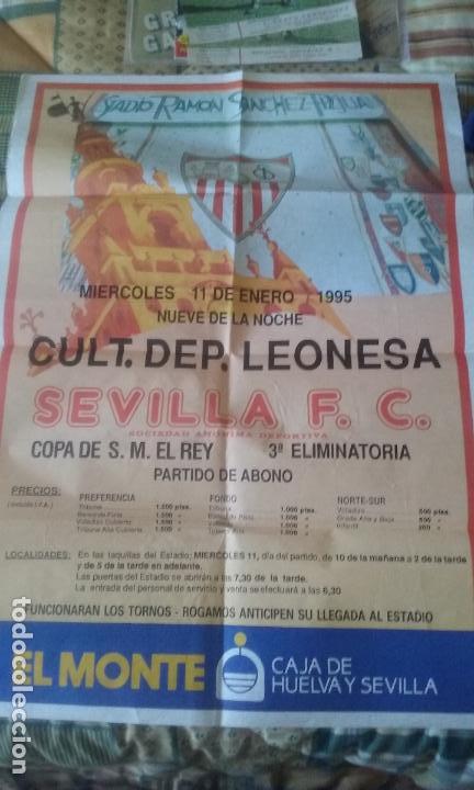 Collezionismo sportivo: COPA DEL REY. CARTEL SEVILLA-CULTURAL LEONESA 11 DE ENERO 1995