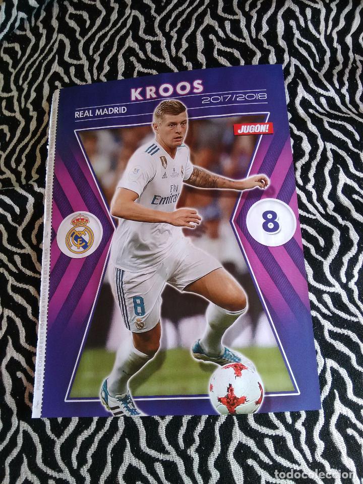 Collezionismo sportivo: DOBLE P&Oacute;STER 1 P&Aacute;GINA JUG&Oacute;N. UN LADO KROSS (REAL MADRID), EL OTRO ALINEACI&Oacute;N M&Aacute;LAGA 2017-2018, 17-18