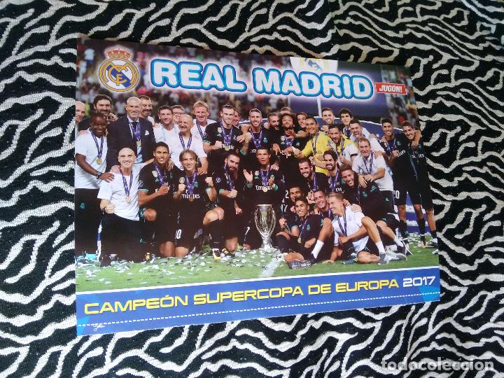 Collezionismo sportivo: P&Oacute;STER 1 P&Aacute;GINA REVISTA JUG&Oacute;N - REAL MADRID CAMPE&Oacute;N SUPERCOPA EUROPA 2017 VS MANCHESTER UNITED 17-18