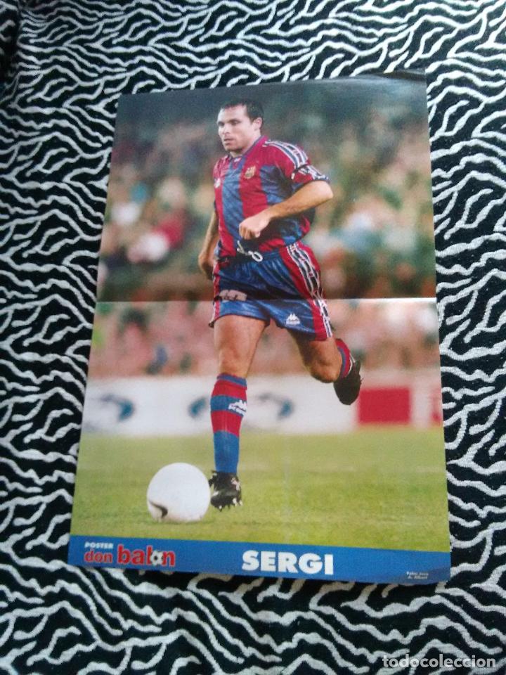 Collectionnisme sportif: ANTIGUO P&Oacute;STER DE 2 P&Aacute;GINAS REVISTA DON BAL&Oacute;N: SERGI (F.C.BARCELONA, BAR&Ccedil;A) LIGA 1997-1998, 97-98