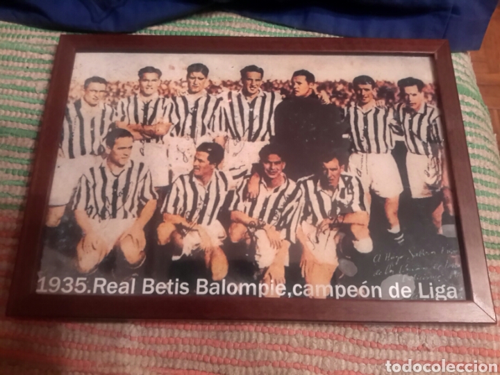 Coleccionismo deportivo: Cuadro antiguo del Real Betis campe&oacute;n de liga de 1935