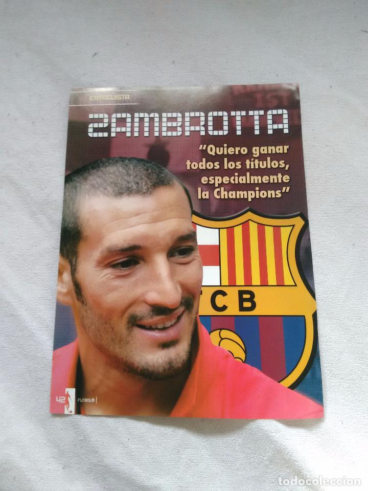 Collectionnisme sportif: P&Oacute;STER DE UNA P&Aacute;GINA LOS CRACKS DE FUTBOL 11: ZAMBROTTA (F.C.BARCELONA, BAR&Ccedil;A) + 4P&Aacute;GINAS ENTREVISTA