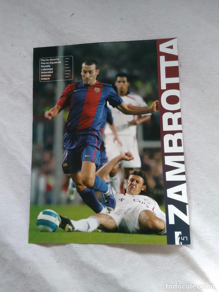 Collectionnisme sportif: P&Oacute;STER DE UNA P&Aacute;GINA LOS CRACKS DE FUTBOL 11: ZAMBROTTA (F.C.BARCELONA, BAR&Ccedil;A)