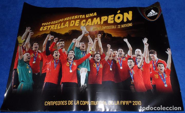 Collezionismo sportivo: POSTER SELECCION ESPA&Ntilde;OLA - GANADORA DEL MUNDIAL FIFA 2010 - ADIDAS.