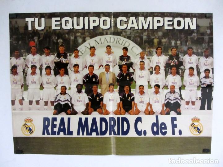 Collectionnisme sportif: REAL MADRID TU EQUIPO CAMPE&Oacute;N POSTER ORIGINAL 68X48 cms FASE G.M.G. 1997