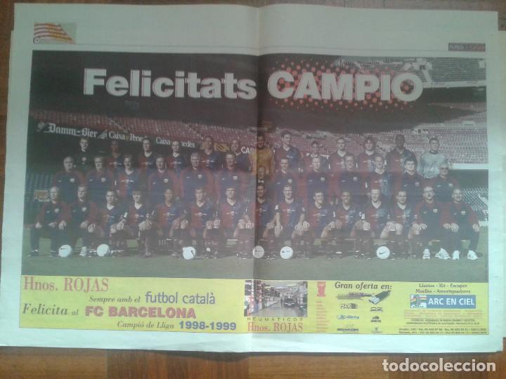 Coleccionismo deportivo: POSTER PLANTILLA BAR&Ccedil;A  98-99 - Foto 1