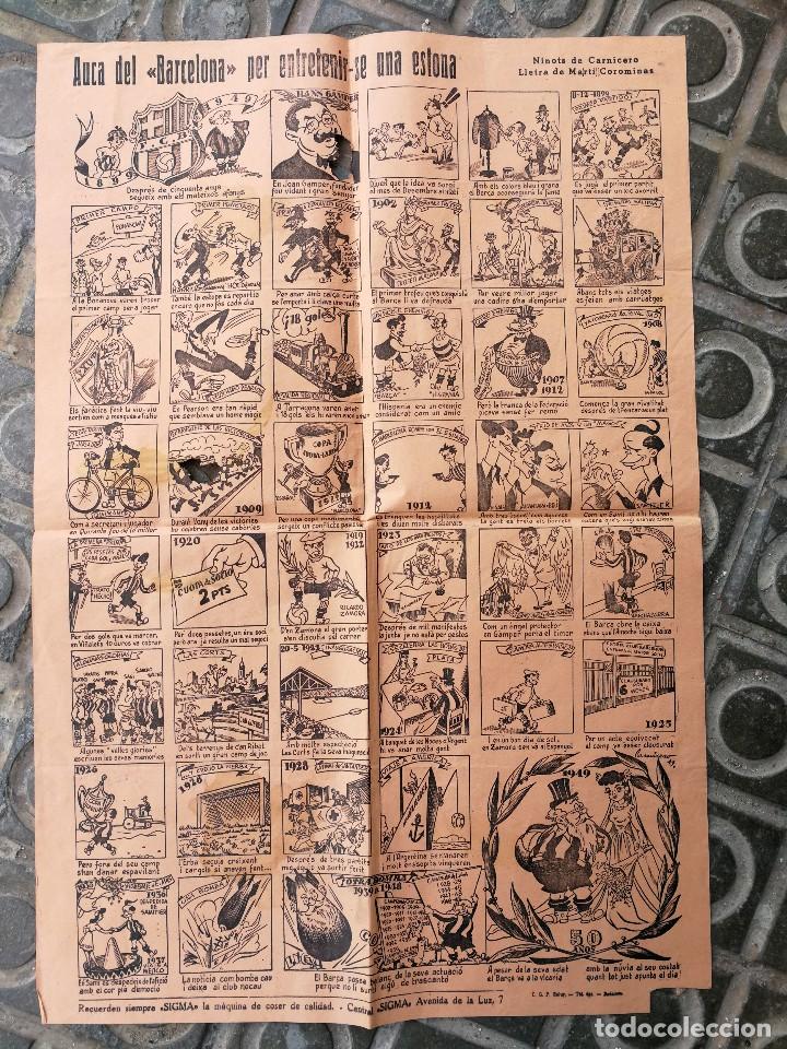 Sammelleidenschaft Sport: AUCA DEL F.C. BARCELONA PER ENTRETENIR-SE UNA ESTONA, CONMEMORATIVO DEL 50 ANIVERSARIO, 1949. 64X43