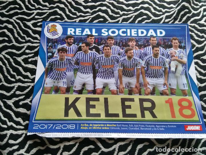 Coleccionismo deportivo: P&Oacute;STER 1 P&Aacute;GINA REVISTA JUG&Oacute;N: ALINEACI&Oacute;N REAL SOCIEDAD 2017-2018, 17-18