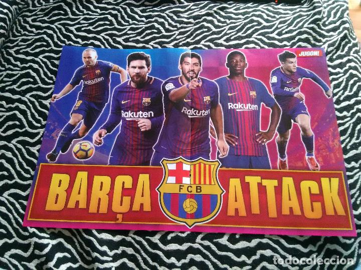 Coleccionismo deportivo: DOBLE P&Oacute;STER 2 P&Aacute;GINAS REVISTA JUG&Oacute;N. F.C.BARCELONA: BAR&Ccedil;A ATTACK,DETR&Aacute;S GRIEZMANN (ATL&Eacute;TICO MADRID)