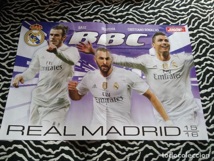 Coleccionismo deportivo: DOBLE P&Oacute;STER 2 P&Aacute;GINAS REVISTA JUG&Oacute;N - BBC (REAL MADRID) & MSN (F.C. BARCELONA, BAR&Ccedil;A)