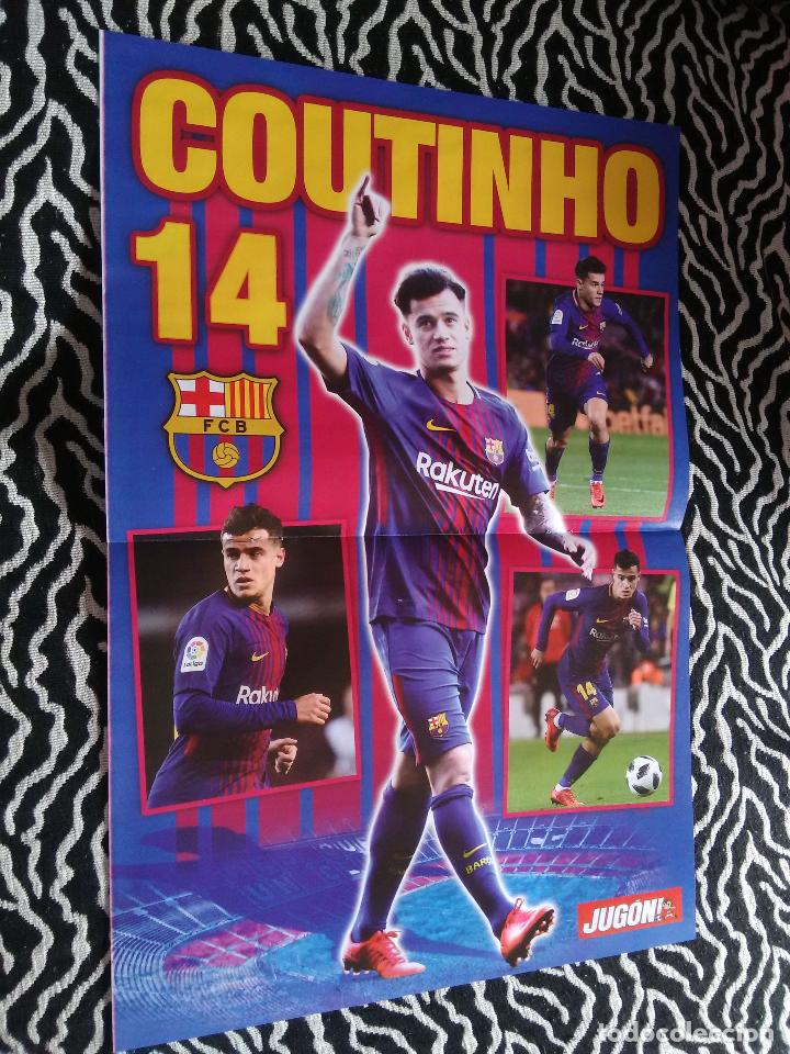 Coleccionismo deportivo: DOBLE P&Oacute;STER 2 P&Aacute;GINAS REVISTA JUG&Oacute;N - COUTINHO (F.C. BARCELONA, BAR&Ccedil;A) Y NACHO (R.MADRID) & VIETTO