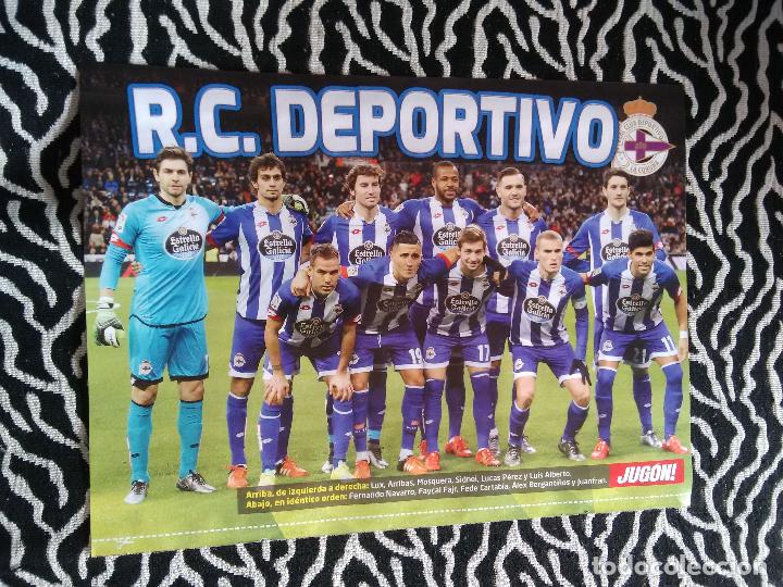 Coleccionismo deportivo: DOBLE P&Oacute;STER 1 P&Aacute;GINA JUG&Oacute;N: ALINEACI&Oacute;N DEPORTIVO CORU&Ntilde;A 2015-2016, 15-16 Y CHERYSHEV (VALENCIA)