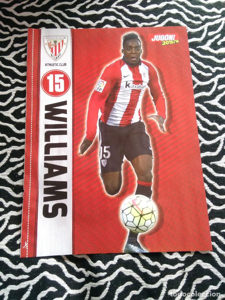 Collezionismo sportivo: DOBLE P&Oacute;STER 1 P&Aacute;GINA REVISTA JUG&Oacute;N: WILLIAMS (ATHLETIC DE BILBAO) Y ALINEACI&Oacute;N LEVANTE 2015-2016