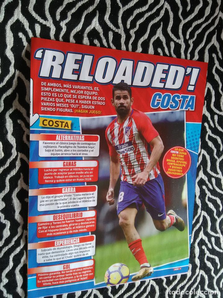 Collectionnisme sportif: DOBLE P&Oacute;STER 1 P&Aacute;GINA JUG&Oacute;N: RELOADED COSTA (ATL&Eacute;TICO DE MADRID), ALINEACI&Oacute;N GETAFE 2017-2018, 17-18