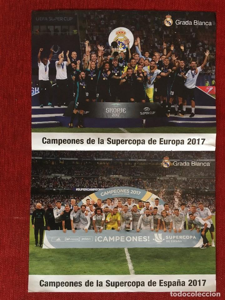 Coleccionismo deportivo: POSTER CARTEL PLANTILLA REAL MADRID CAMPEONES SUPERCOPA EUROPA Y ESPA&Ntilde;A 2017 GRADA BLANCA