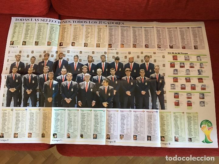Coleccionismo deportivo: RP CARTEL POSTER SELECCION ESPA&Ntilde;OLA ESPA&Ntilde;A MUNDIAL BRASIL 2014 SEDES ESTADIOS CALENDARIO