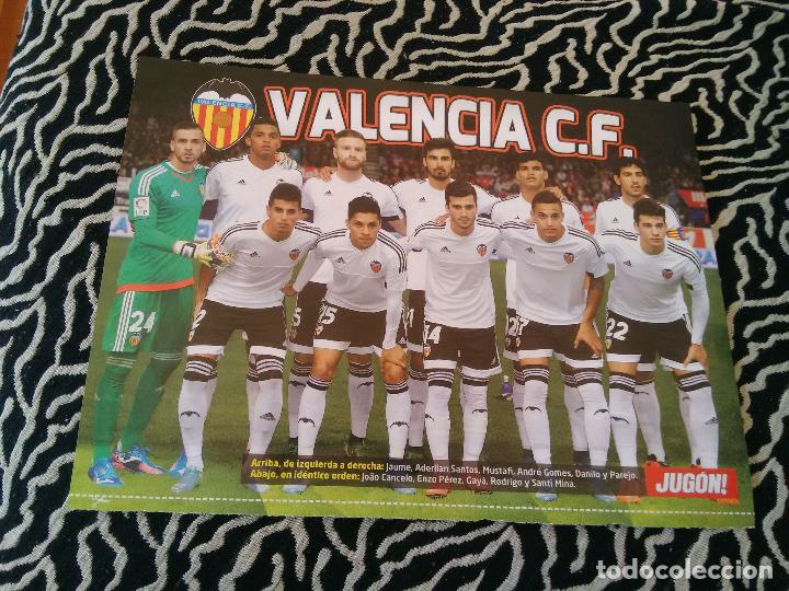 Collezionismo sportivo: P&Oacute;STER 1 P&Aacute;GINA REVISTA JUG&Oacute;N: ALINEACI&Oacute;N VALENCIA 2015-2016, 15-16