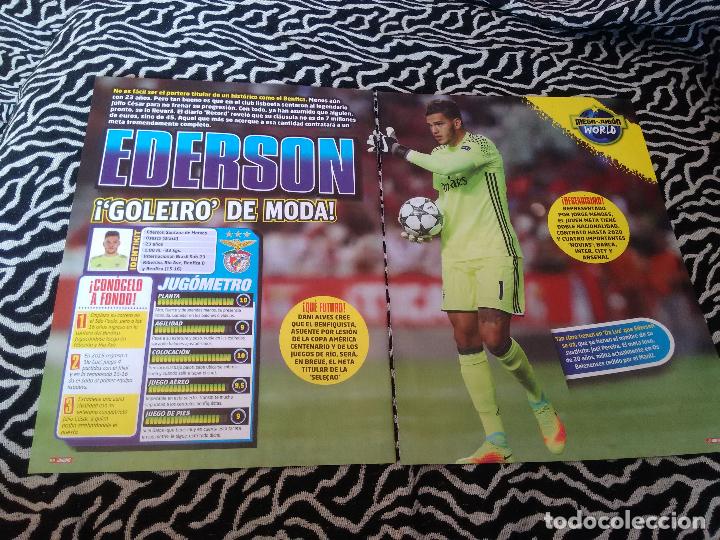 Collezionismo sportivo: P&Oacute;STER 1 P&Aacute;GINA REVISTA JUG&Oacute;N + REPORTAJE DATOS: EDERSON, GOLEIRO DE MODA (BENFICA, BRASIL)
