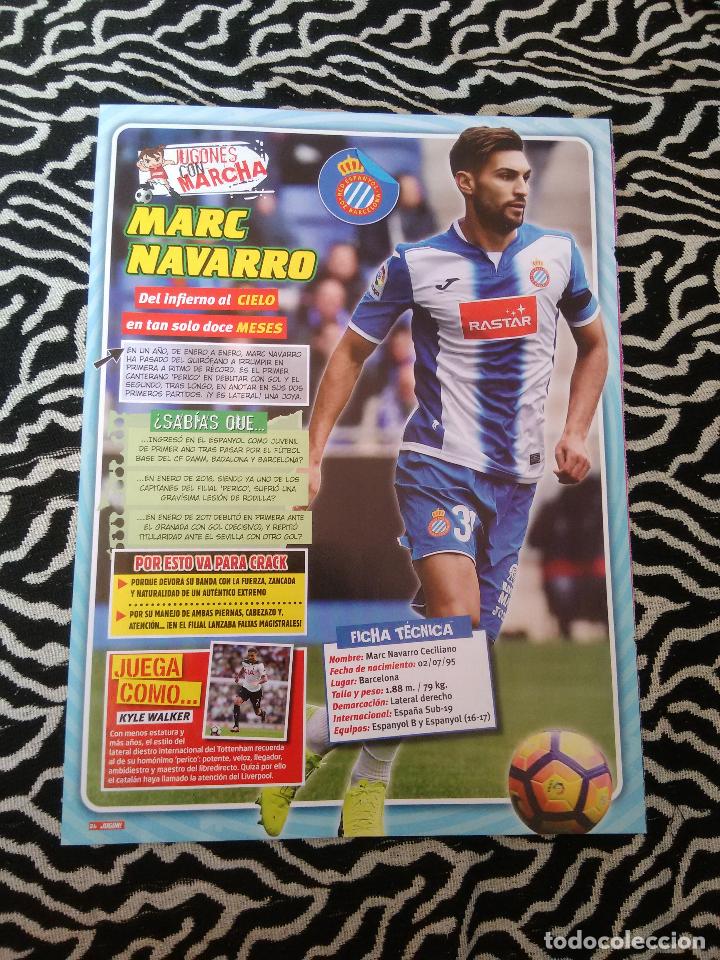 Collezionismo sportivo: MARC NAVARRO (ESPANYOL): JUGONES CON MARCHA - TIPO P&Oacute;STER 1 P&Aacute;GINA REVISTA JUG&Oacute;N CON DATOS