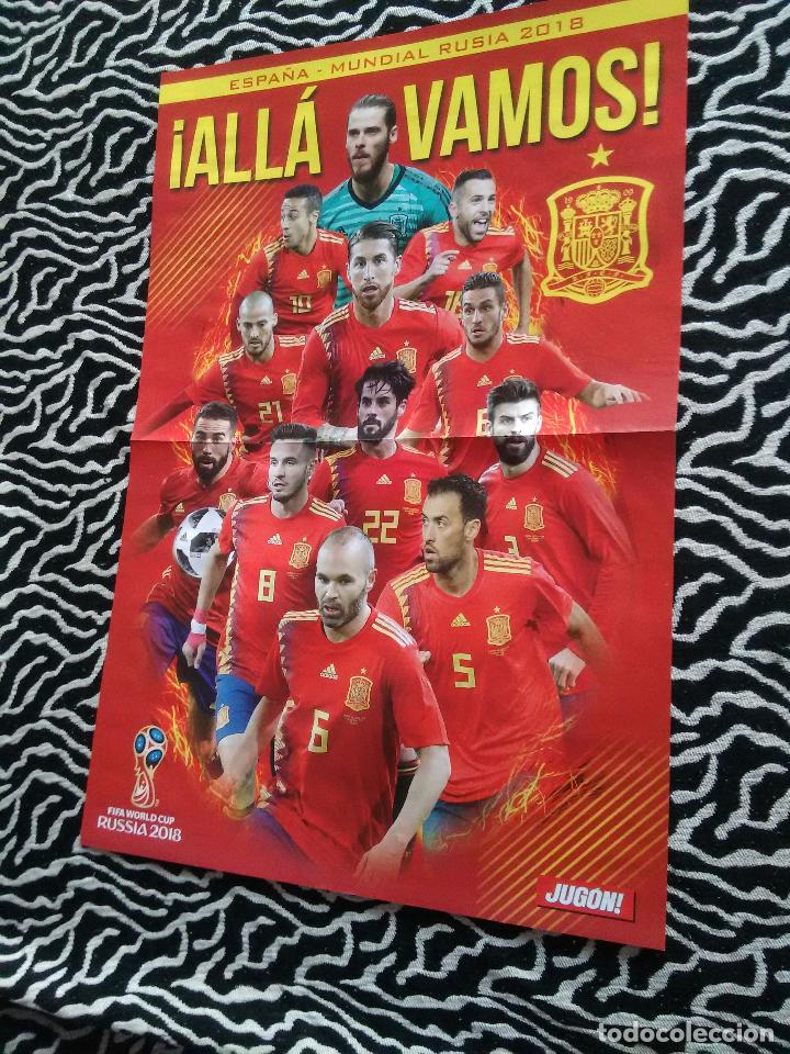Collezionismo sportivo: DOBLE P&Oacute;STER 2 P&Aacute;GINAS REVISTA JUG&Oacute;N MUNDIAL RUSIA 2018, WORLD CUP 18: SELECCI&Oacute;N ESPA&Ntilde;OLA, ESPA&Ntilde;A