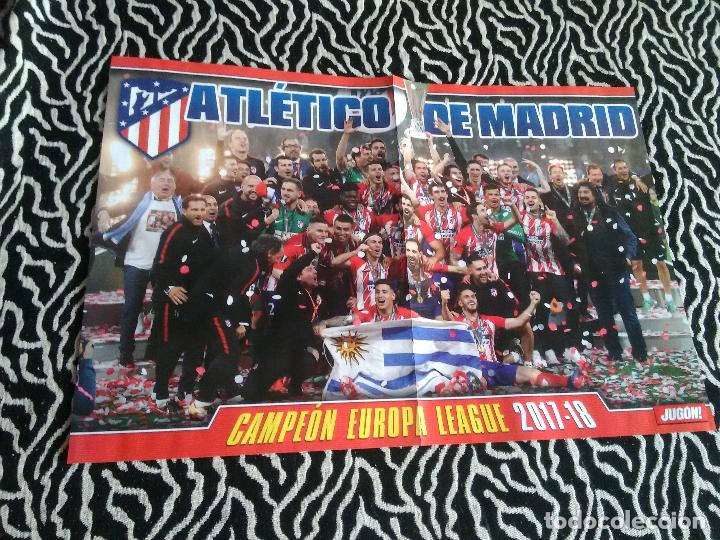 Collezionismo sportivo: DOBLE P&Oacute;STER 2 P&Aacute;GINAS REVISTA JUG&Oacute;N ATL&Eacute;TICO MADRID Y REAL MADRID CAMPEONES 2017-2018, 17-18