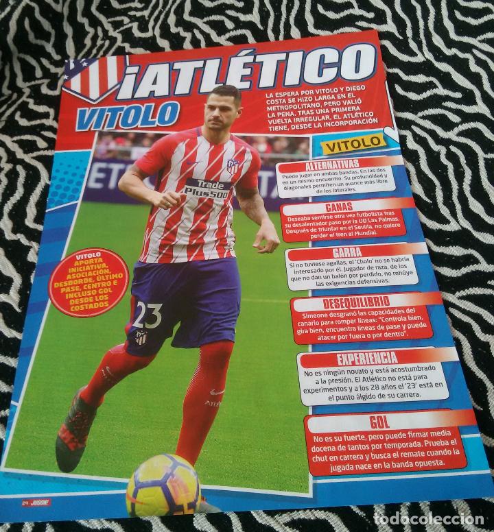 Collezionismo sportivo: P&Oacute;STER 1 P&Aacute;GINA REVISTA JUG&Oacute;N CON DATOS: VITOLO (ATL&Eacute;TICO DE MADRID 2017-2018, 17-18)