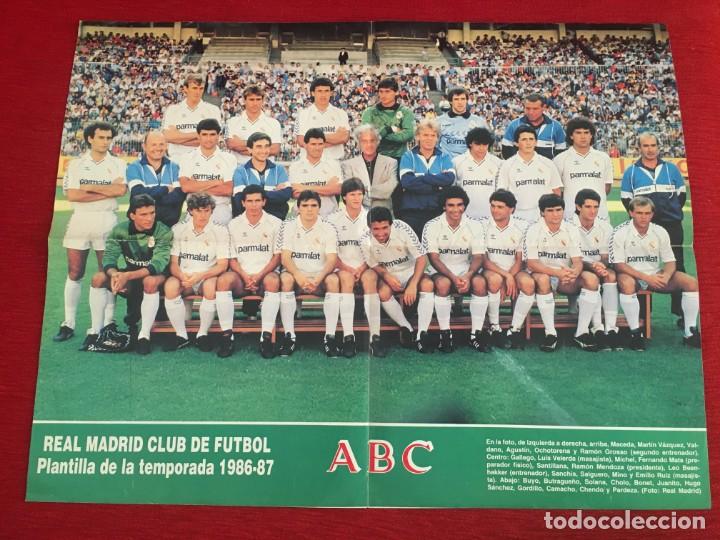 Coleccionismo deportivo: CARTEL POSTER ABC PLANTILLA REAL MADRID TEMPORADA 1986 1987