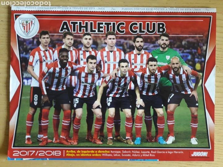 Coleccionismo deportivo: F&Uacute;TBOL POSTER ALINEACI&Oacute;N ATHLETIC BILBAO Y GERARD MORENO ESPANYOL REVISTA JUG&Oacute;N LIGA 2017 2018