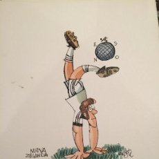 Coleccionismo deportivo: CARICATURA SELECCIÓN NUEVA ZELANDA MUNDIAL 1982