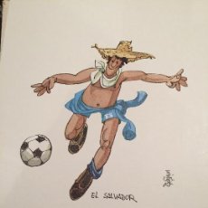 Coleccionismo deportivo: CARICATURA SELECCIÓN EL SALVADOR MUNDIAL 1982