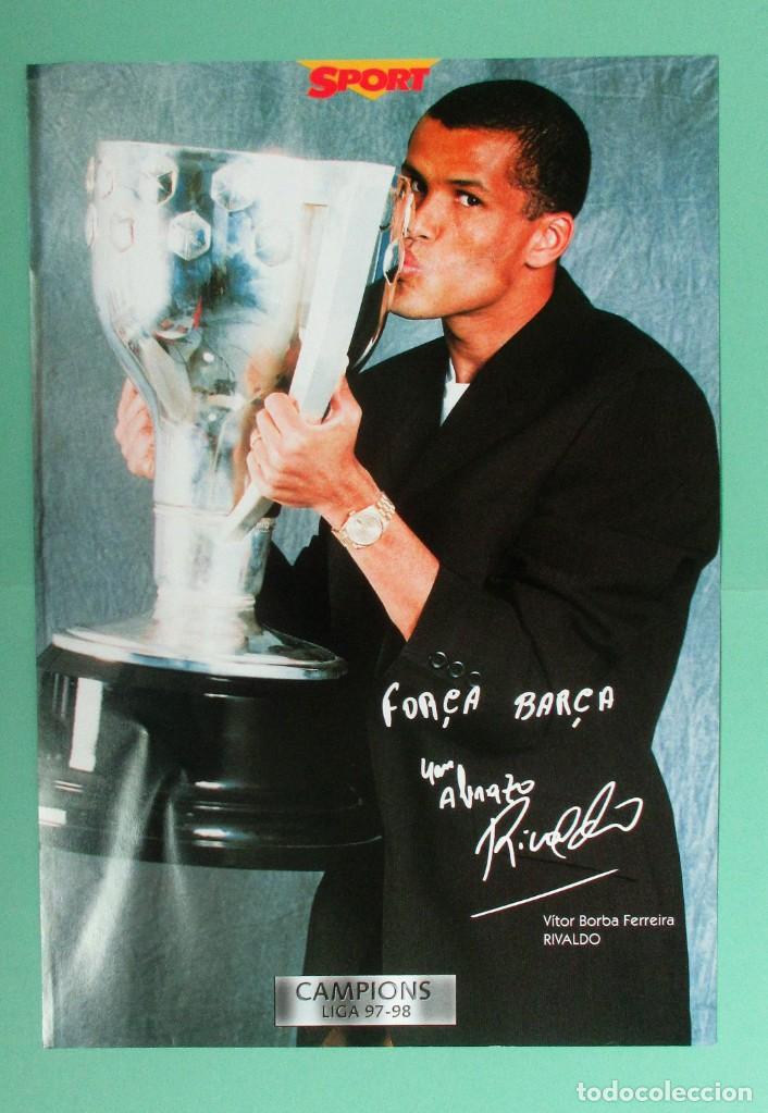 Coleccionismo deportivo: T&Iacute;TULO: POSTER  JUGADOR DEL F.C.BARCELONA DE LA CHAMPI&Oacute;NS DE 1.997-98 Rivaldo