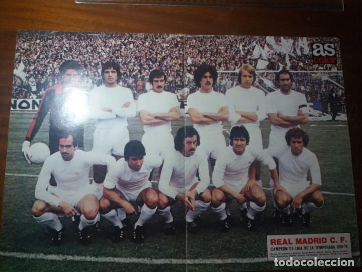 Coleccionismo deportivo: PÓSTER AS COLOR. REAL MADRID. CAMPEÓN DE LIGA 1978/79 - Foto 3 - 140785566