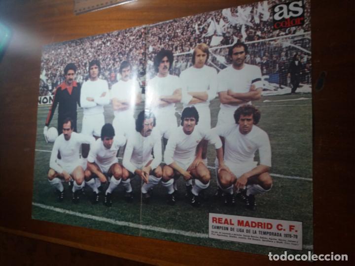 Coleccionismo deportivo: PÓSTER AS COLOR. REAL MADRID. CAMPEÓN DE LIGA 1978/79 - Foto 4 - 140785566