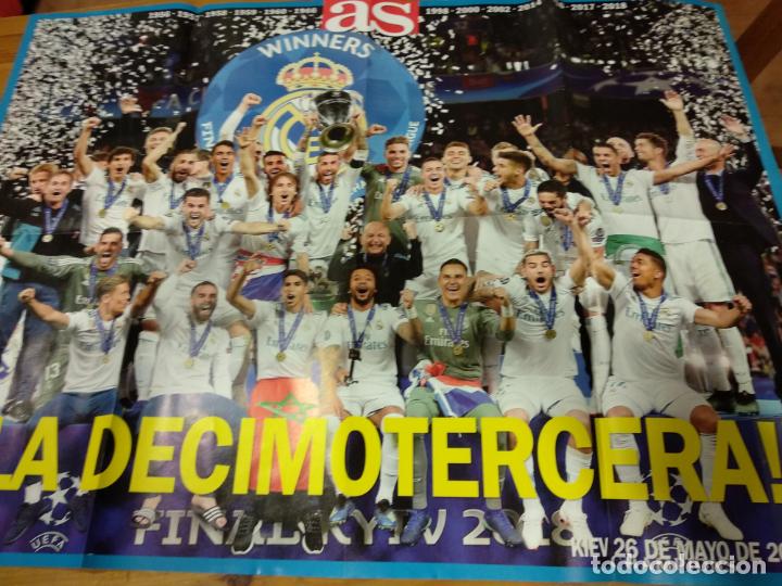 Coleccionismo deportivo: REAL MADRID - CAMPE&Oacute;N CHAMPIONS LEAGUE 2018 - P&Oacute;STER GIGANTE 82 X 59'5 CM Diario AS LA DECIMOTERCERA